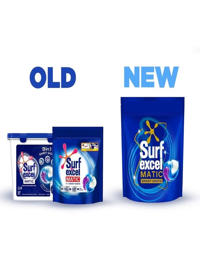 Surf excel Excel 3 in 1 Smart Shots Unit Dose Liquid Detergent Pack of 28 Count for Both Front Load and Top Load Washing Machines|| (28 U x 19.9 g) - Image 3