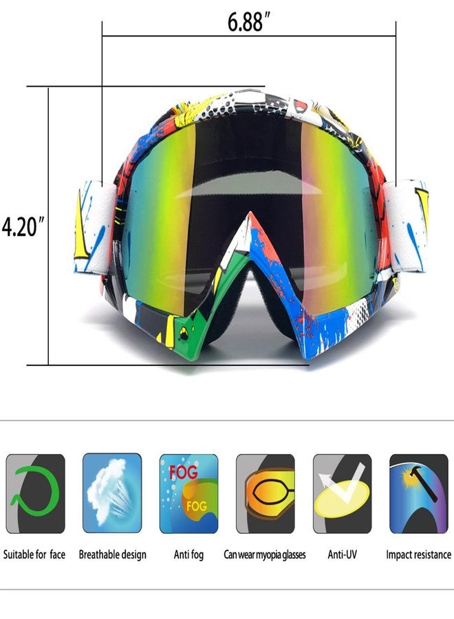 ZDATT Bendable Snow Skiing Snowboarding Goggles,Unisex Motocross Sports Snowmobile Snowboard Ski Goggles Anti Fog Dust UV, Dustproof Scratch-Resistant - Image 3