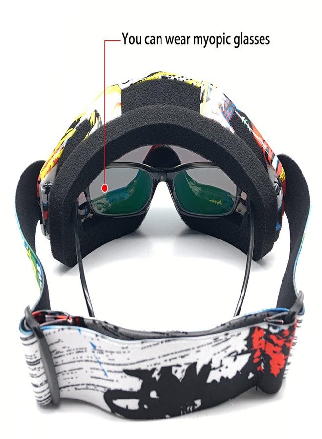 ZDATT Bendable Snow Skiing Snowboarding Goggles,Unisex Motocross Sports Snowmobile Snowboard Ski Goggles Anti Fog Dust UV, Dustproof Scratch-Resistant - Image 4