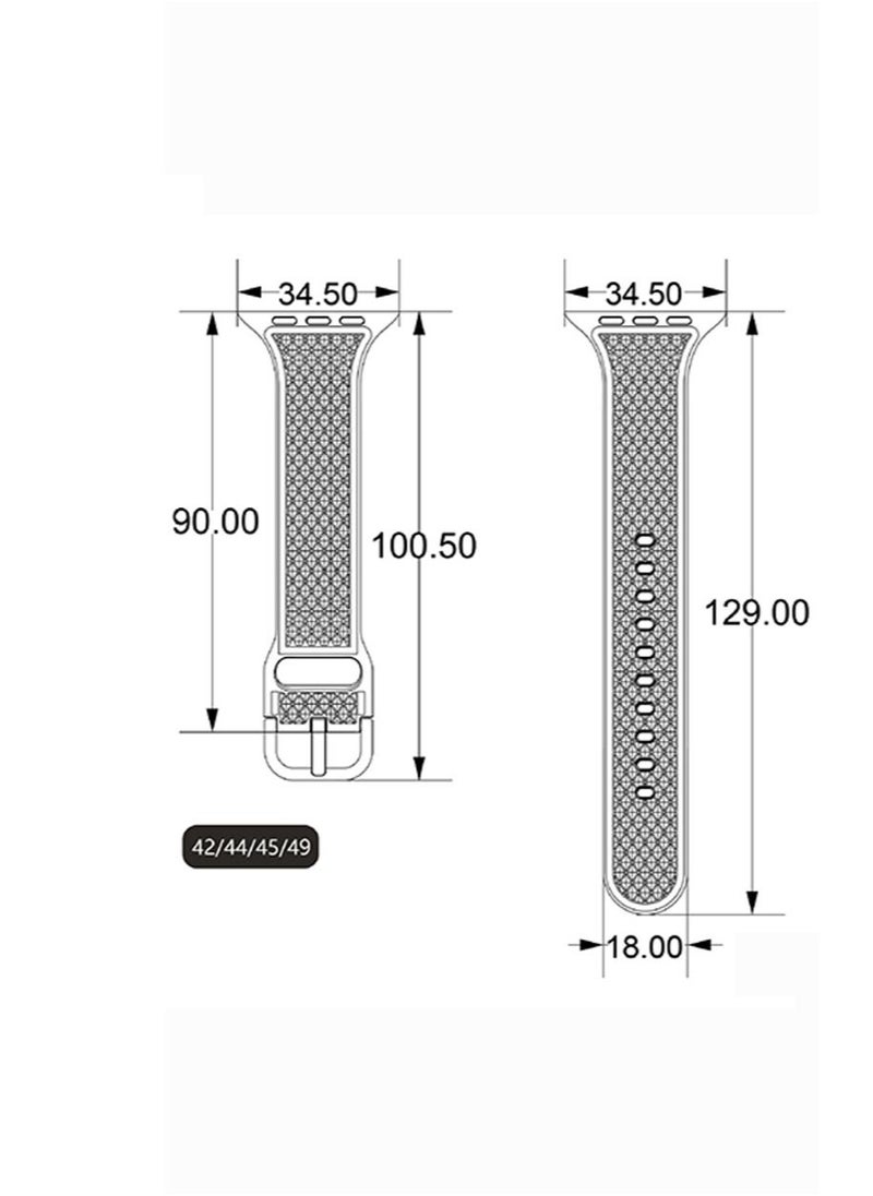 Generic - Apple Watch Strap 42/44/45/49mm Transparent Sport Band for Apple iWatch SE & Series Ultra2/Ultra/9/8/7/6/5/4/3/2/1 Replacement Adjustable Wearable WristBands - Image 1