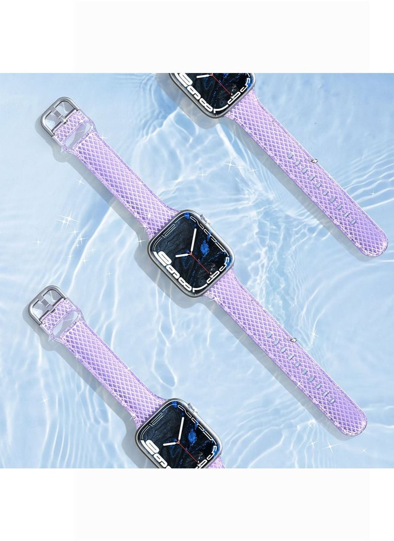 Generic - Apple Watch Strap 42/44/45/49mm Transparent Sport Band for Apple iWatch SE & Series Ultra2/Ultra/9/8/7/6/5/4/3/2/1 Replacement Adjustable Wearable WristBands - Image 1