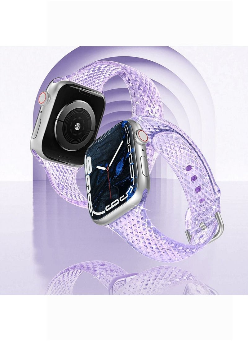 Generic - Apple Watch Strap 42/44/45/49mm Transparent Sport Band for Apple iWatch SE & Series Ultra2/Ultra/9/8/7/6/5/4/3/2/1 Replacement Adjustable Wearable WristBands - Image 1