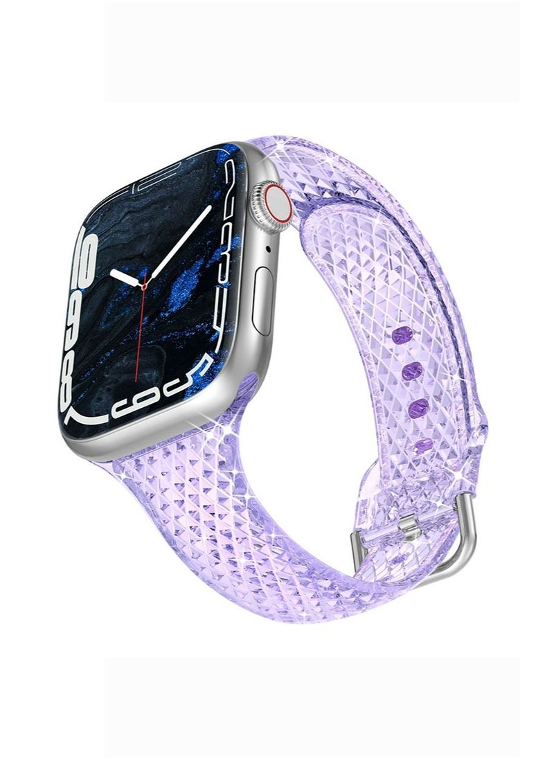 Generic - Apple Watch Strap 42/44/45/49mm Transparent Sport Band for Apple iWatch SE & Series Ultra2/Ultra/9/8/7/6/5/4/3/2/1 Replacement Adjustable Wearable WristBands - Image 1