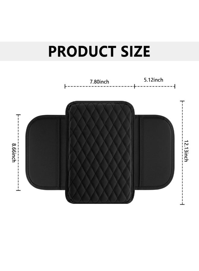 NXT Upgraded Car Center Console Cover,Microfiber Leather Car Armrest Cover Cushion with 2 Storage Bags,Car Armrest Storage Box Car Interior Accessories for Most Vehicles (Black) - Image 2