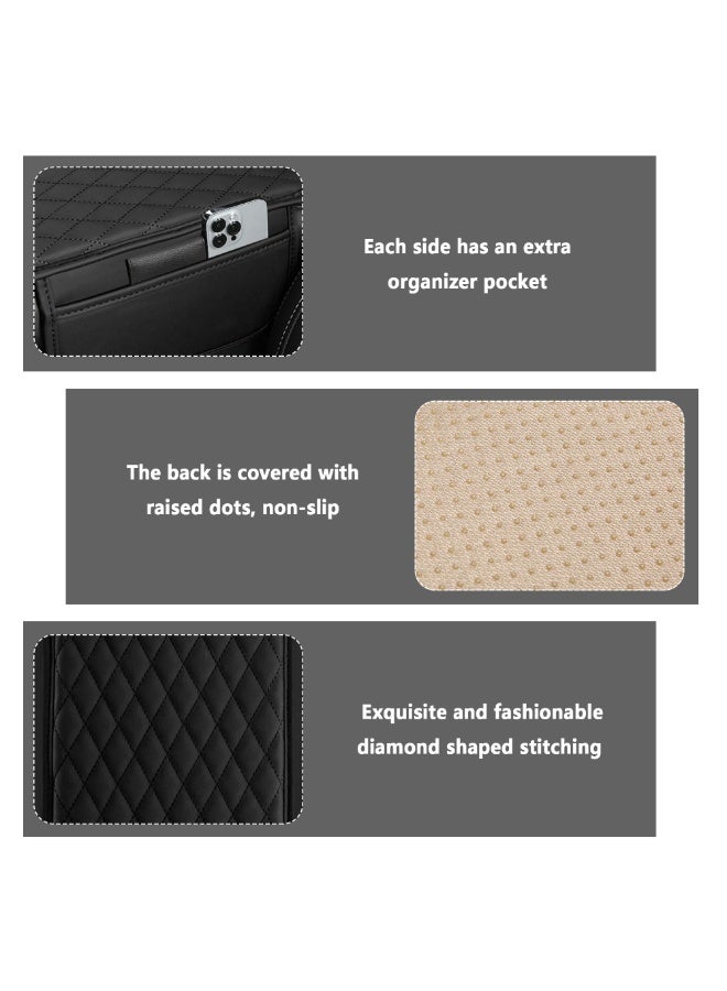 NXT Upgraded Car Center Console Cover,Microfiber Leather Car Armrest Cover Cushion with 2 Storage Bags,Car Armrest Storage Box Car Interior Accessories for Most Vehicles (Black) - Image 3