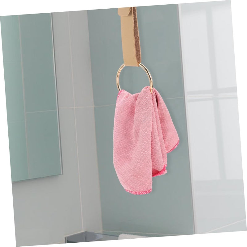 Semi Gloss Finish Modern Towel Ring Holder For Bathroom Kitchen Wall Mount Compact Design - Image 3