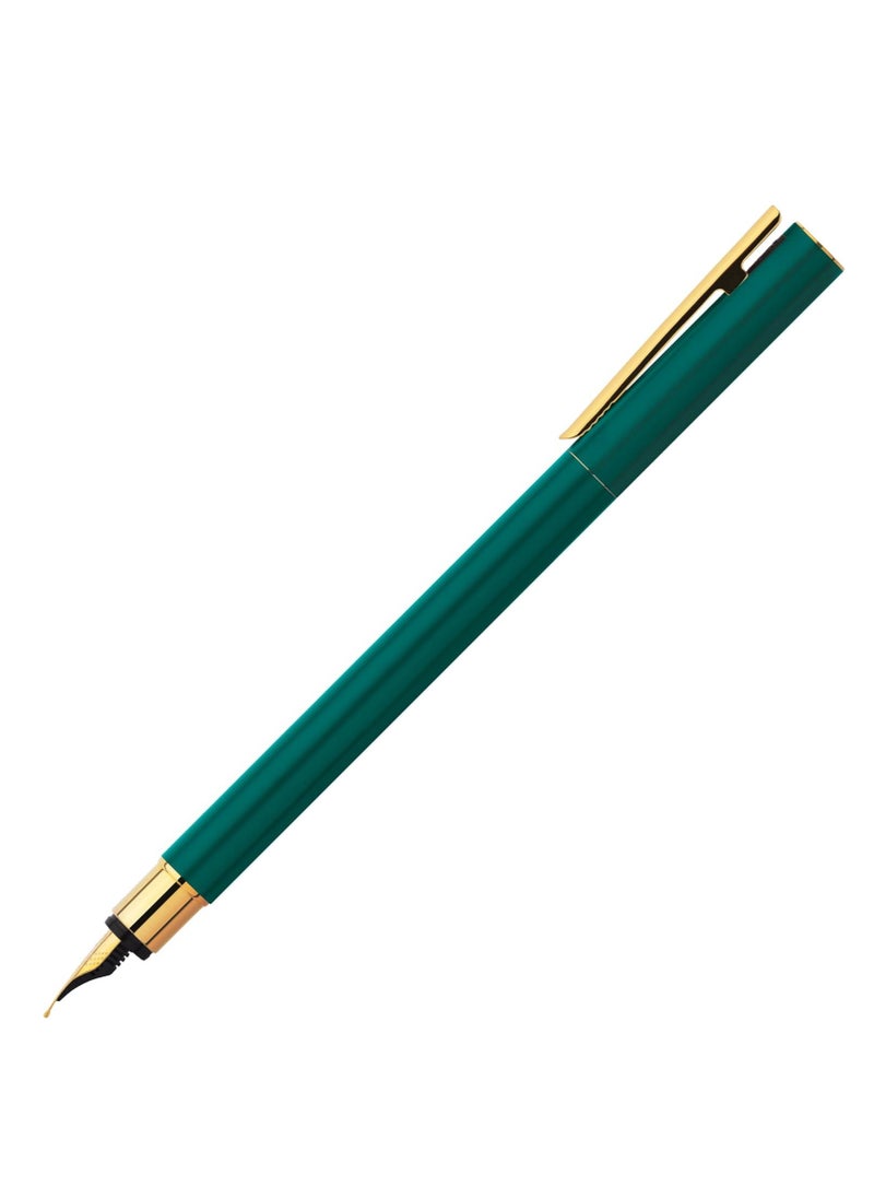 FABER-CASTELL Faber-Castell Neo Slim Fountain Pen Nib Width F Gold Rainforest,The pen is equipped with a high-quality gold-plated stainless steel nib in width F (fine)  - Image 1