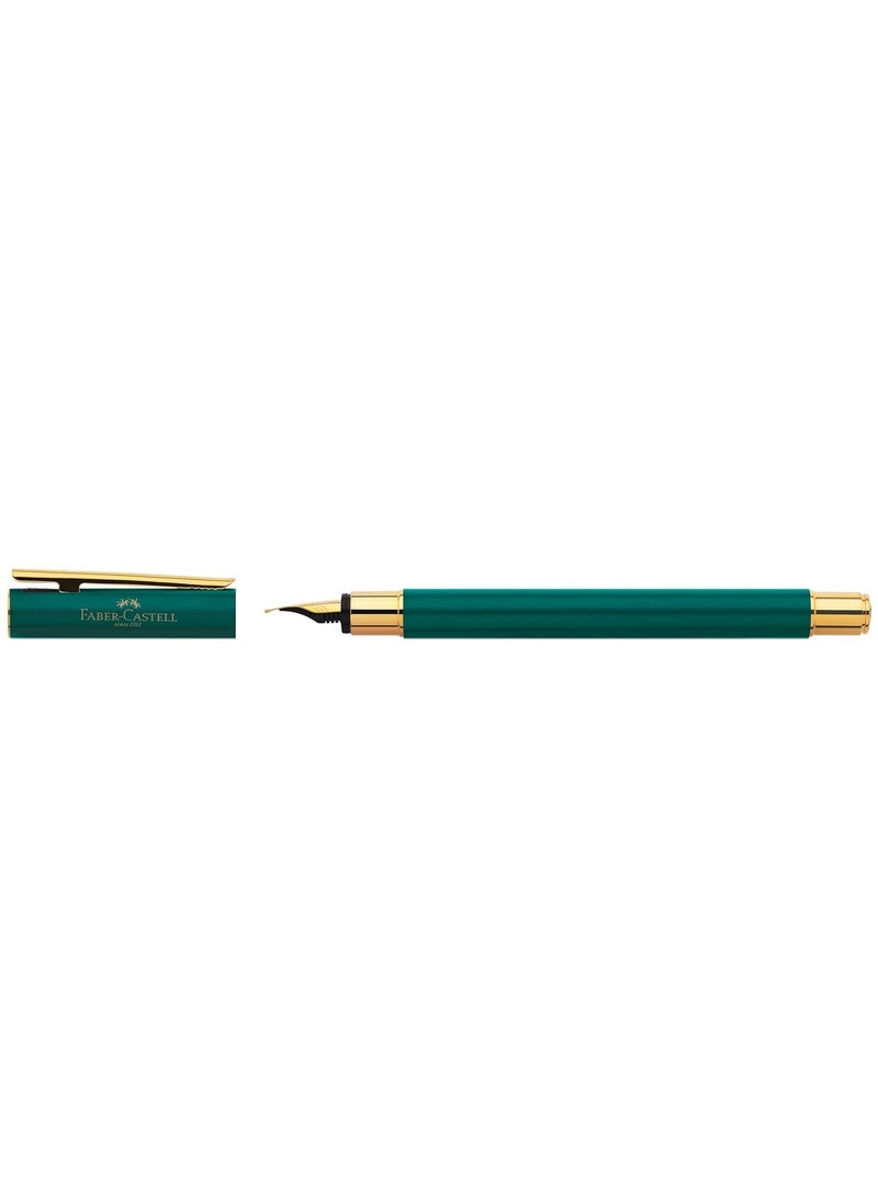 FABER-CASTELL Faber-Castell Neo Slim Fountain Pen Nib Width F Gold Rainforest,The pen is equipped with a high-quality gold-plated stainless steel nib in width F (fine)  - Image 2