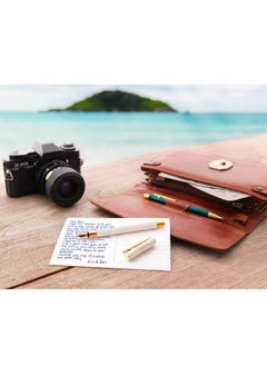 FABER-CASTELL Faber-Castell Neo Slim Fountain Pen Nib Width F Gold Rainforest,The pen is equipped with a high-quality gold-plated stainless steel nib in width F (fine)  - Image 3