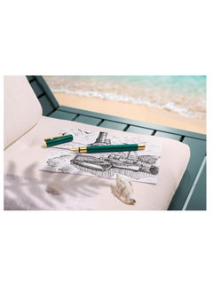 FABER-CASTELL Faber-Castell Neo Slim Fountain Pen Nib Width F Gold Rainforest,The pen is equipped with a high-quality gold-plated stainless steel nib in width F (fine)  - Image 5
