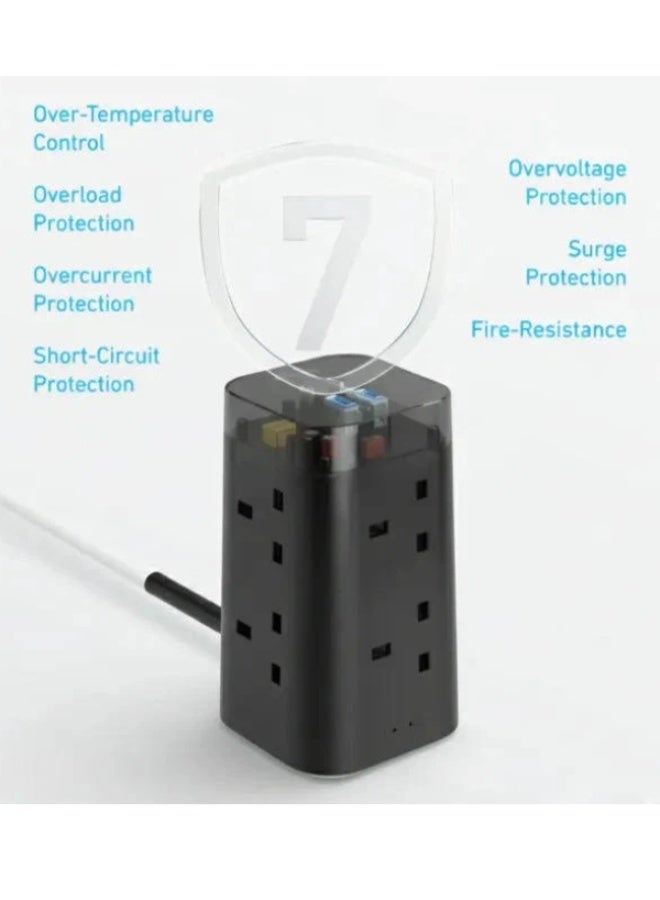 Anker 12-in-1 Multi-Device Power Strip with 8 AC Outlets, 2 USB-C & 2 USB-A Ports, 35W Fast Charging - Image 3