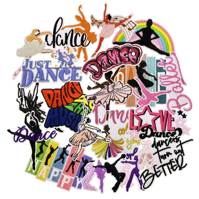 HappFestiv 18 Pcs Dancing Girl Patches Ballet Random Iron OnSew On Embroidered Applique Clothes Backpacks Hats Pants Jackets Jeans Decoration Bachelorette Party Favors DIY Accessories - Image 3