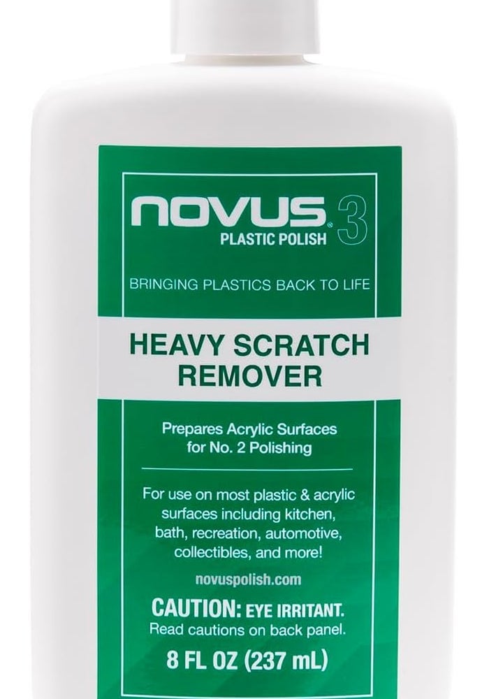 NOVUS نوفوس #3 مزيل الخدوش الثقيل - 8 أونصة من ملمع البلاستيك للأسطح الأكريليكية والبلاستيكية - Image 1