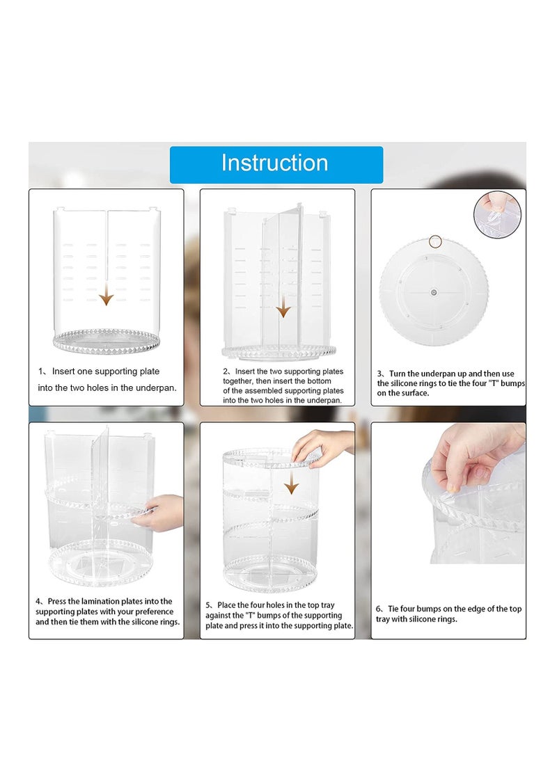 AS SEEN ON TV منظم مكياج تجميلي أكريليك مع مرآة وتخزين لمستحضرات العناية بالبشرة، المجوهرات، طلاء الأظافر، وإكسسوارات الشعر - Image 2