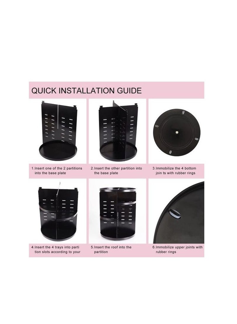 AS SEEN ON TV منظم مكياج تجميلي أكريليك مع مرآة وتخزين لمستحضرات العناية بالبشرة، المجوهرات، طلاء الأظافر، وإكسسوارات الشعر - Image 5