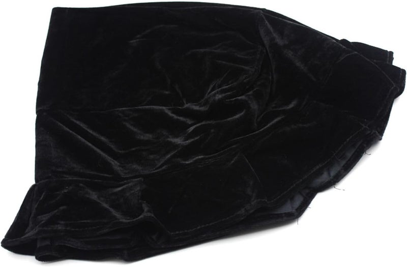 Piano Bench Cover, Velvet Material with Lace Decoration Bench Cover Piano Stool Cover for Single Piano Stool (Black) - Image 2