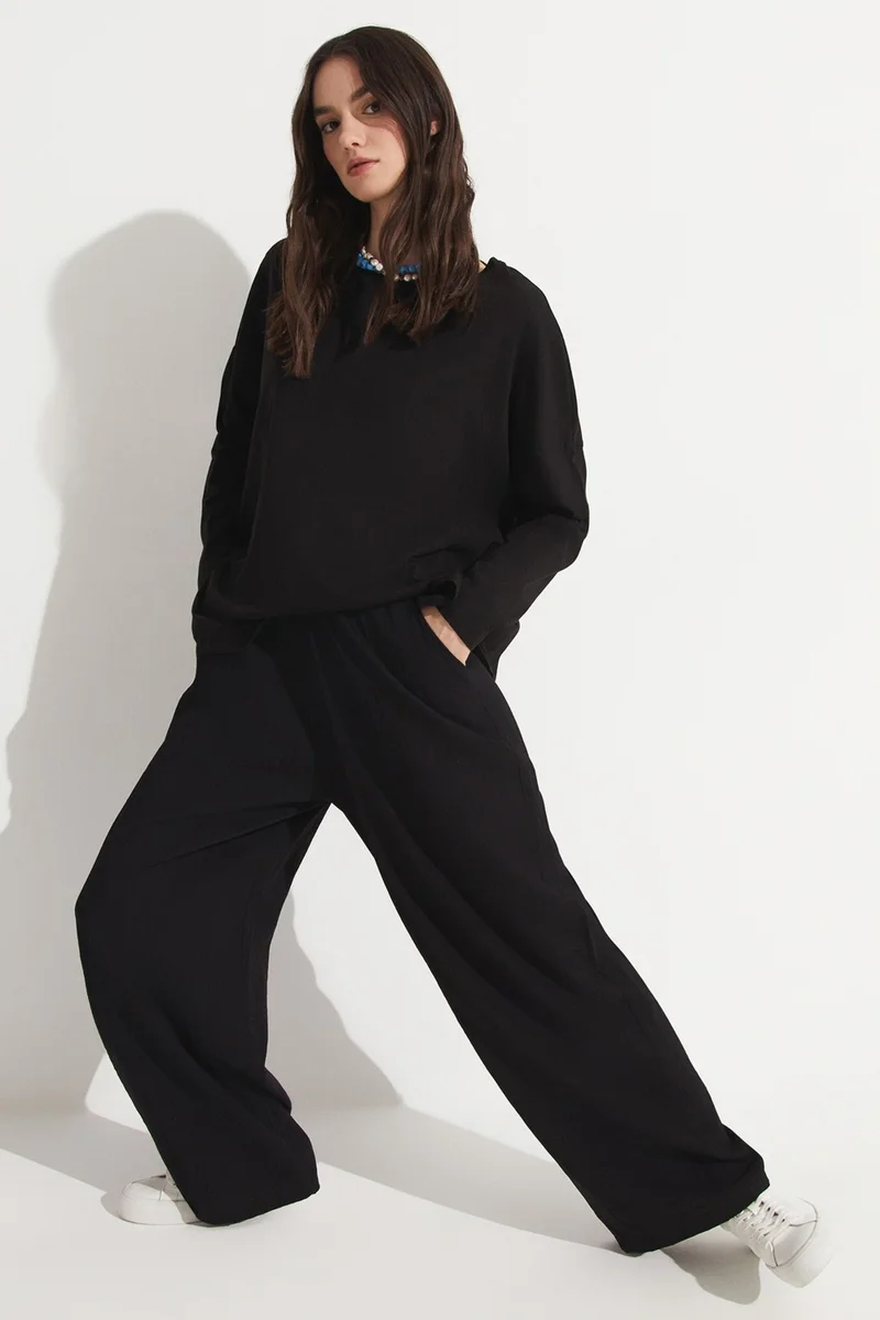 JUNE Loose Trousers with Elastic Waist