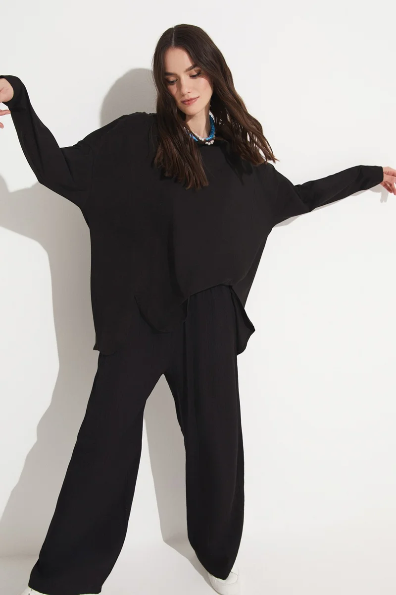 JUNE Loose Trousers with Elastic Waist