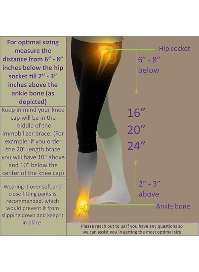 Tri-Panel Knee Stabilizer Brace – Professional Post-Surgery Support – High-Stability Splint with 5 Adjustable Straps – Universal Fit for Right & Left Leg – Heavy-Duty Black Immobilizer - Image 3