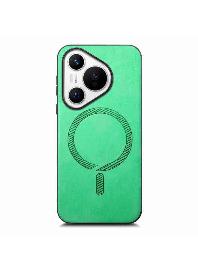 Zaboon Case For Huawei Pura 70 Pro Solid Color Retro Magsafe PU Back Cover Phone Case - Image 1