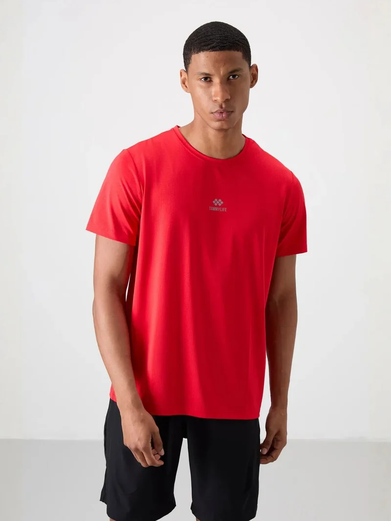 TOMMYLIFE TOMMY Men's Logo Patch Short-Sleeve T-Shirt