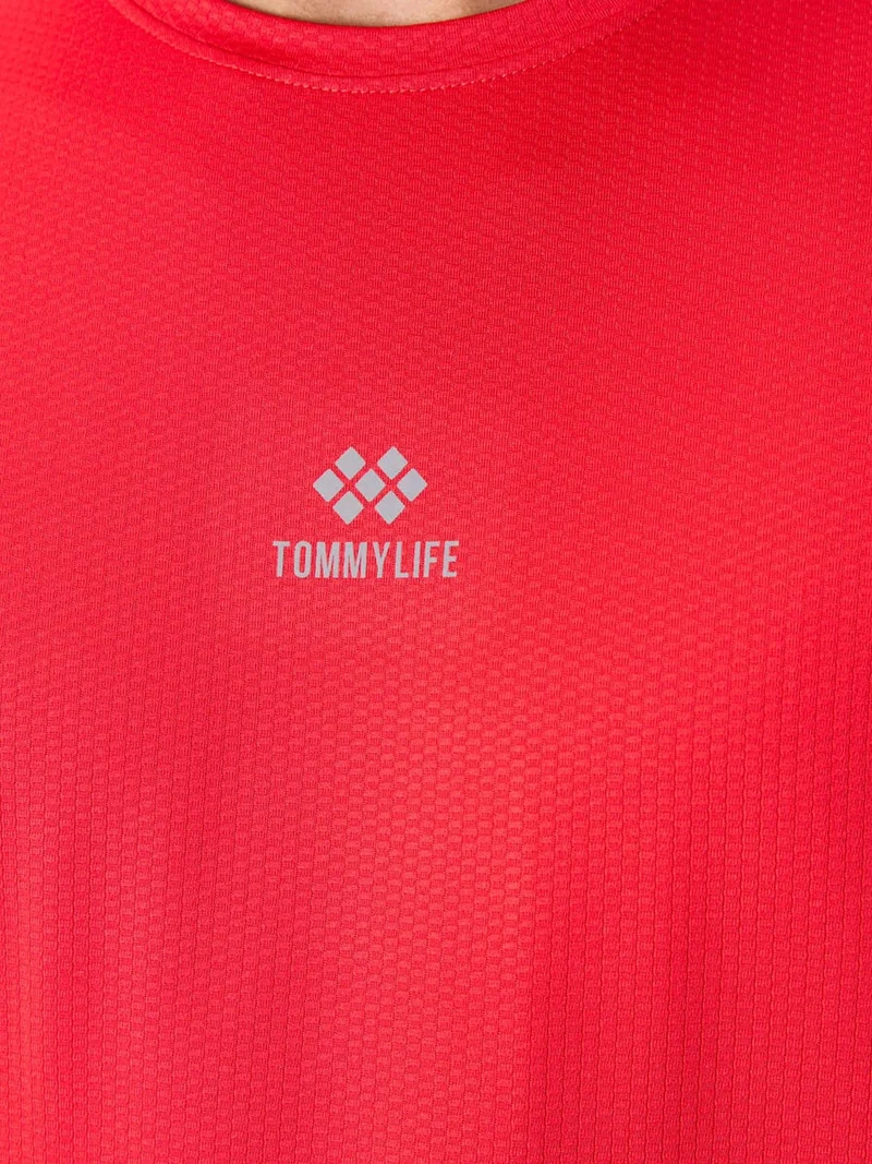 TOMMYLIFE TOMMY Men's Logo Patch Short-Sleeve T-Shirt