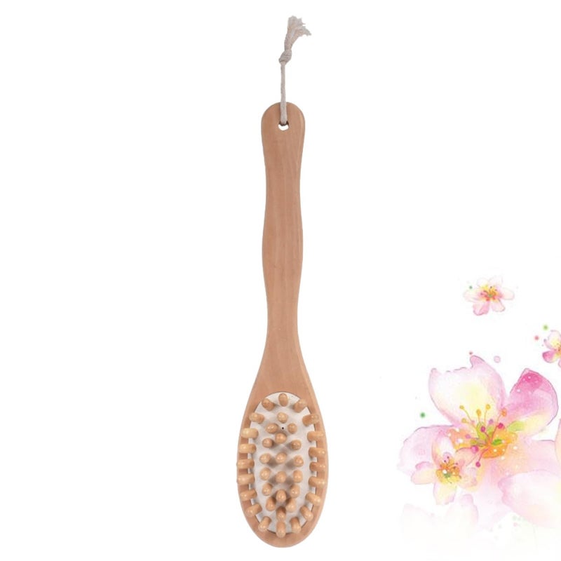 Wood Handle Double Sided Back Bath Brush For Exfoliation And Skin Stimulation - Image 3