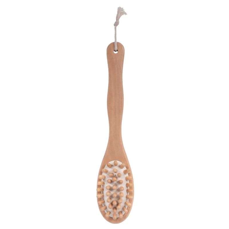 Wood Handle Double Sided Back Bath Brush For Exfoliation And Skin Stimulation - Image 2