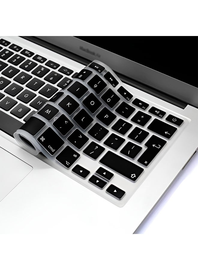 O Ozone Premium Ultra Thin Keyboard Cover for MacBook Air 13 inch 2021 2020 Model A2179 A2337 M1 Chip, Soft Silicone Skin Cover [UK Layout] -Black  - Image 2