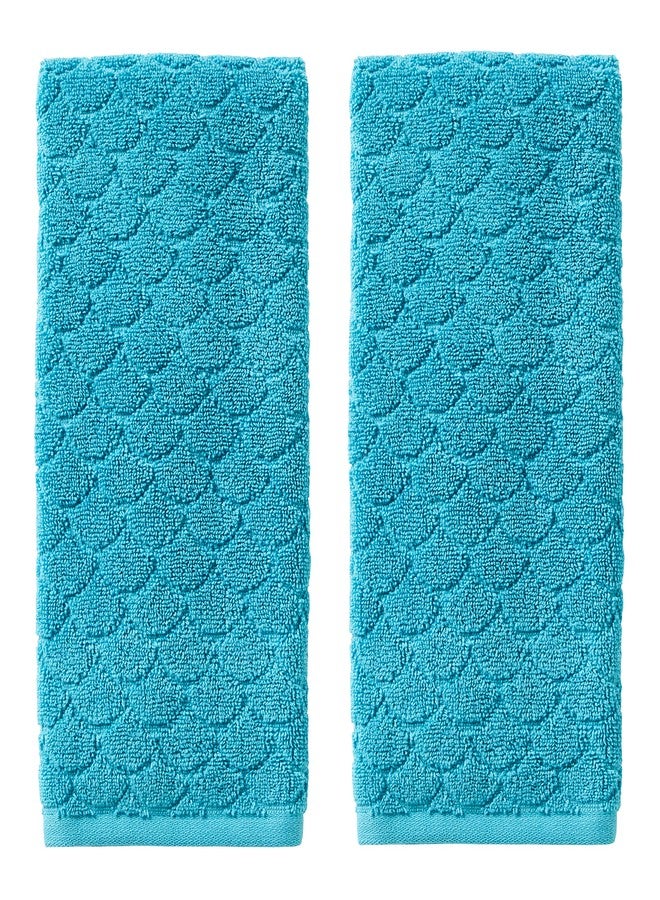 SKL Home Ocean Watercolor Scales Hand Towel, Blue (2-Pack) - Image 1