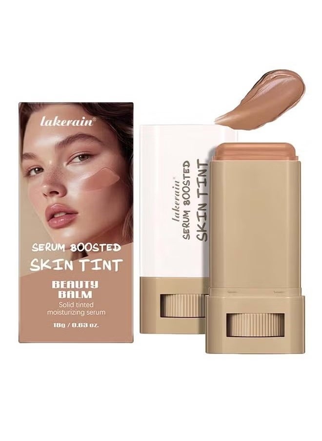 lakerain Beauty Balm Serum Boosted Skin Tint, Solid Tinted Moisturizing Serum Foundation Stick, Buildable Medium-to-Full Coverage Contour Stick for Face Makeup  - Image 1