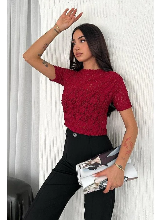Noa Noa Women's Lace Short Sleeve Blouse - Bold Grace