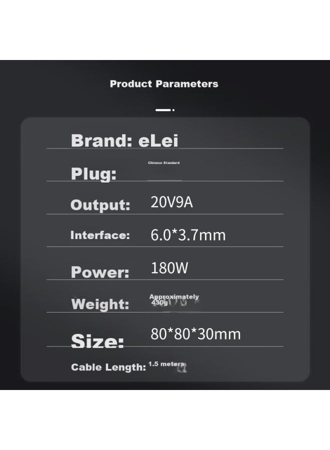 Elei, Gan Asus Rog Fly Fortress 8 Fx506Lu Rog Ice Blade 2 Ga502I Laptop Charging Cable, 20V9A Computer Power Adapter, 180W6037 - Image 3