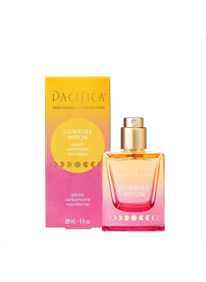 عطر رذاذ شروق القمر | رائحة الخوخ، الهيل، المندرين | زيوت طبيعية + أساسية | عطر نظيف | نباتي + خالي من التجارب على الحيوانات | هدايا لها، 1 أونصة سائلة (عبوة من 1)