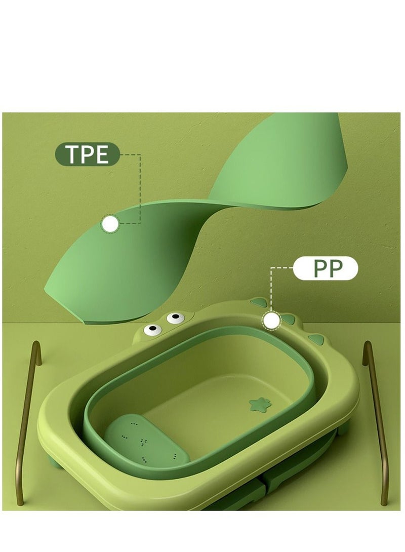 Arabest حوض استحمام قابل للطي وقابل للطي وحوض غسيل محمول للسفر مع وسادة حماية من الحافة للشباب البشري - Image 3