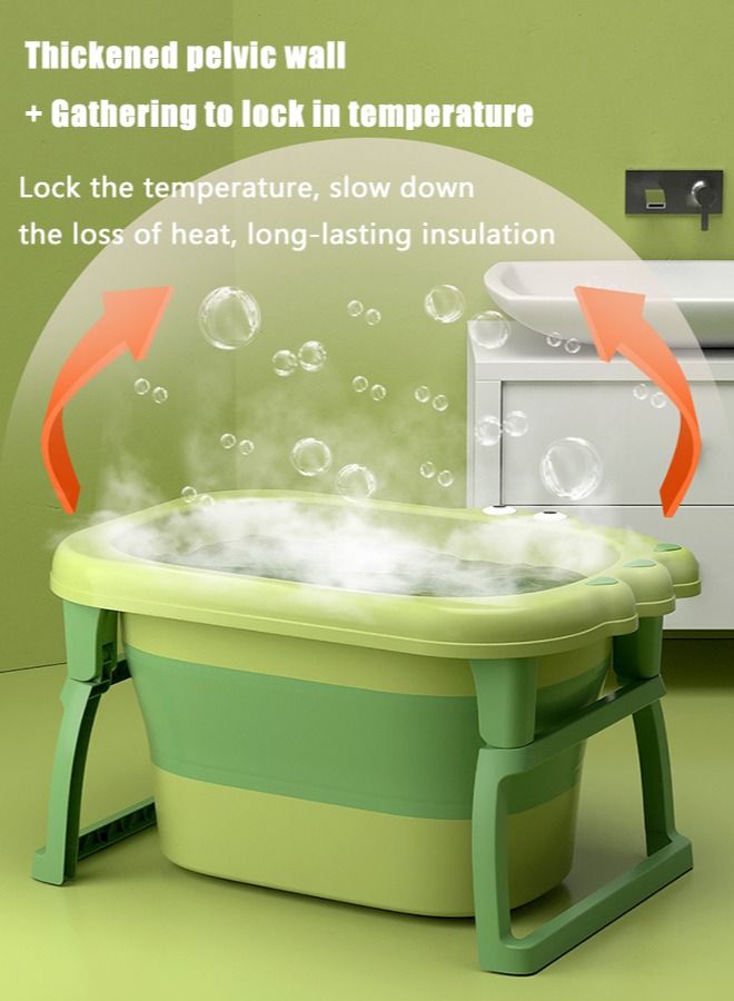 Arabest حوض استحمام قابل للطي وقابل للطي وحوض غسيل محمول للسفر مع وسادة حماية من الحافة للشباب البشري - Image 5