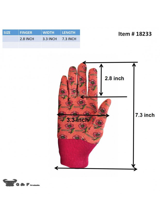 G & F Products G & F Products 1823-3 JustForKids Soft Jersey Kids Garden Gloves, Kids Work Gloves, 3 Pairs Green/Red/Blue per Pack  - Image 5