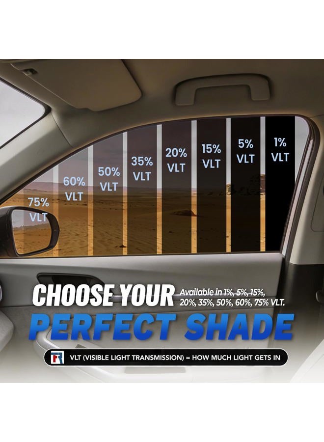 ROCKROSE Charcoal 2PLY Premium Carbon 20% VLT Car Tint 36 in x 25FT Professional Window Tint Heat, UV, and IRR Block Tint for Cars or Building Adhesive Film Easy Shrink, Plotter Friendly - Image 5