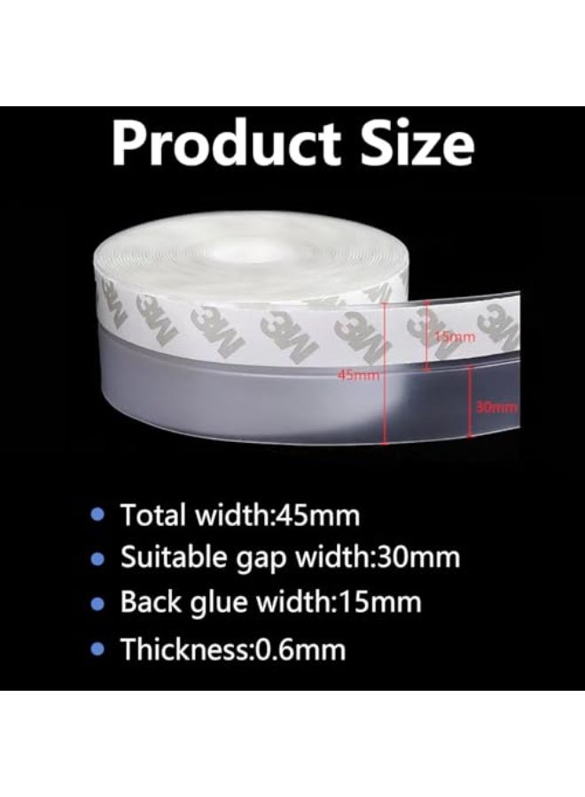 3 Pack Silicone Seal Strip Door Seal Strip Door Weather Stripping Self Adhesive Soundproof Windscreens Used to keep out bugs, air, dust, windbreaks for bathrooms and door and window glass gaps - Image 2