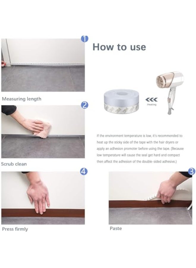 3 Pack Silicone Seal Strip Door Seal Strip Door Weather Stripping Self Adhesive Soundproof Windscreens Used to keep out bugs, air, dust, windbreaks for bathrooms and door and window glass gaps - Image 4