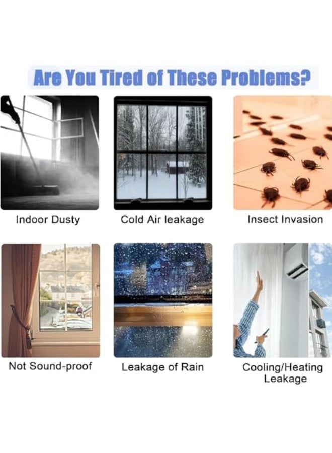 3 Pack Silicone Seal Strip Door Seal Strip Door Weather Stripping Self Adhesive Soundproof Windscreens Used to keep out bugs, air, dust, windbreaks for bathrooms and door and window glass gaps - Image 3