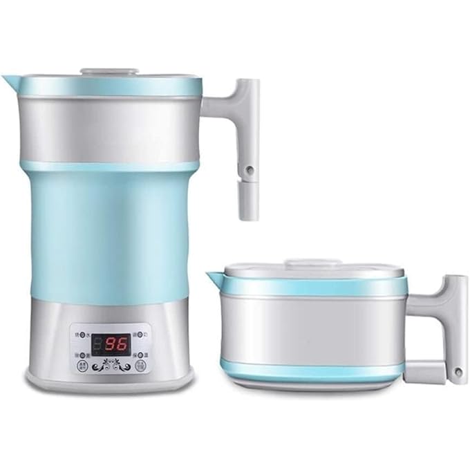 NALACAL غلاية سفر صغيرة محمولة قابلة للطي غلاية كهربائية من السيليكون غلاية مياه كهربائية 800 مل غلاية قهوة محمولة مع سلك طاقة قابل للفصل غلاية سفر محمولة للشاي والقهوة وحليب الأطفال - Image 1