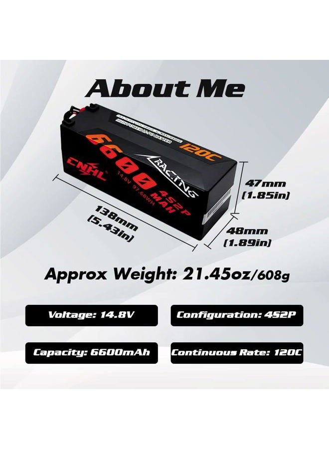 CNHL 6600mAh 4S Lipo Battery 14.8V 120C with EC5 Plug for RC Car,RC Airplane/Truck, Heli Airplane，Multi-Motor Hobby DIY Parts（2 Packs） - Image 2