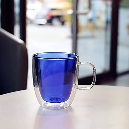 Baskety Double Wall Glass Coffee Mugs with Handle Set of 1, Espresso Cups, Glass Coffee Mug for Women Men Dad Mon Gifts (Pack of 1 Blue) - Image 5