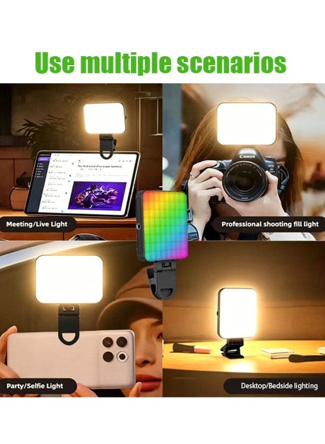 Magnetic RGB LED Lighting, 27 Modes 10 Brightness Levels Stand with Light, Rechargeable Light for Video Shooting 2700K-6500K Dimmable Phone Selfie Fill Light for Live Streaming Makeup - Image 4
