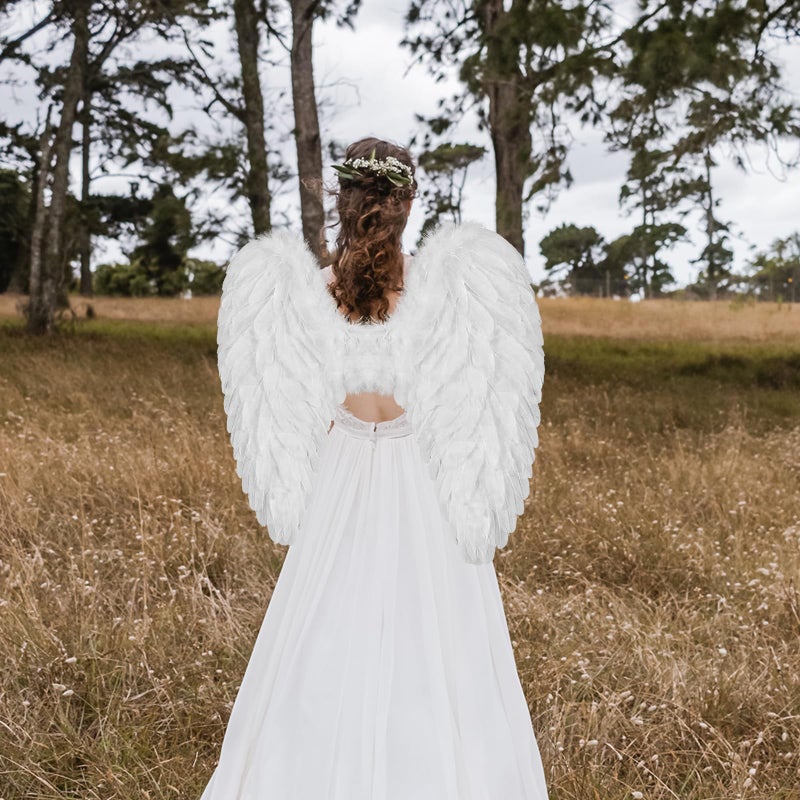 Loieryk Angel Wings and Halo for Adult Feather Angel Wings Costume for Women Halloween Cosplay Accessories - Image 5