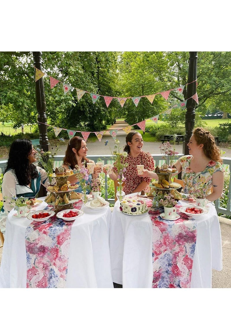 SYOSI - 24PCS Disposable Tableware Afternoon Tea Vintage Floral Paper Plates Dessert Salad Plates for Upscale Parties &Wedding-Special for Wedding Party - Image 1