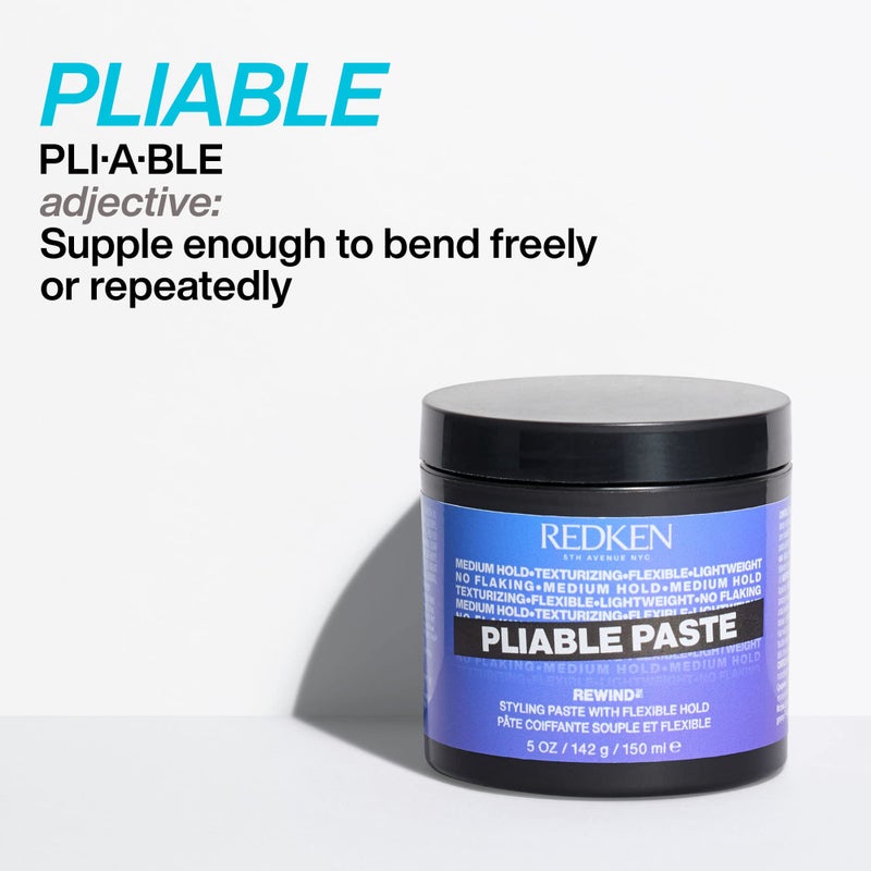 Redken Pliable Styling Paste With Flexible Hold For All Hair Types - Adds Lightweight, Flexible Texture & Moisture, Medium Hold - Image 5