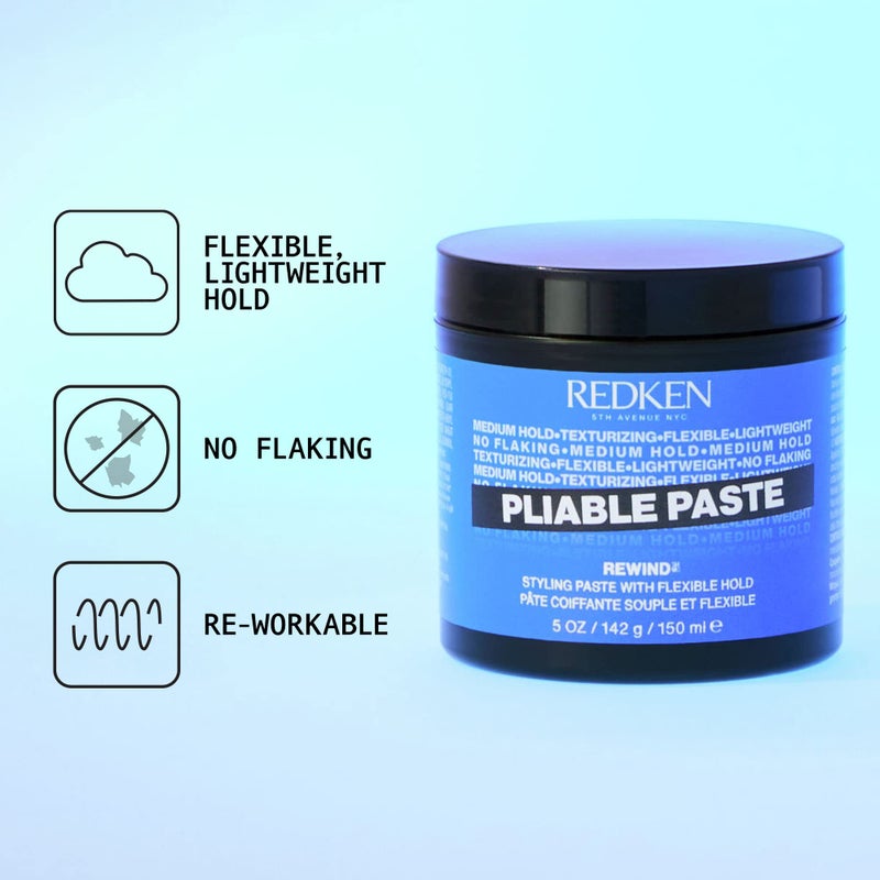 Redken Pliable Styling Paste With Flexible Hold For All Hair Types - Adds Lightweight, Flexible Texture & Moisture, Medium Hold - Image 3