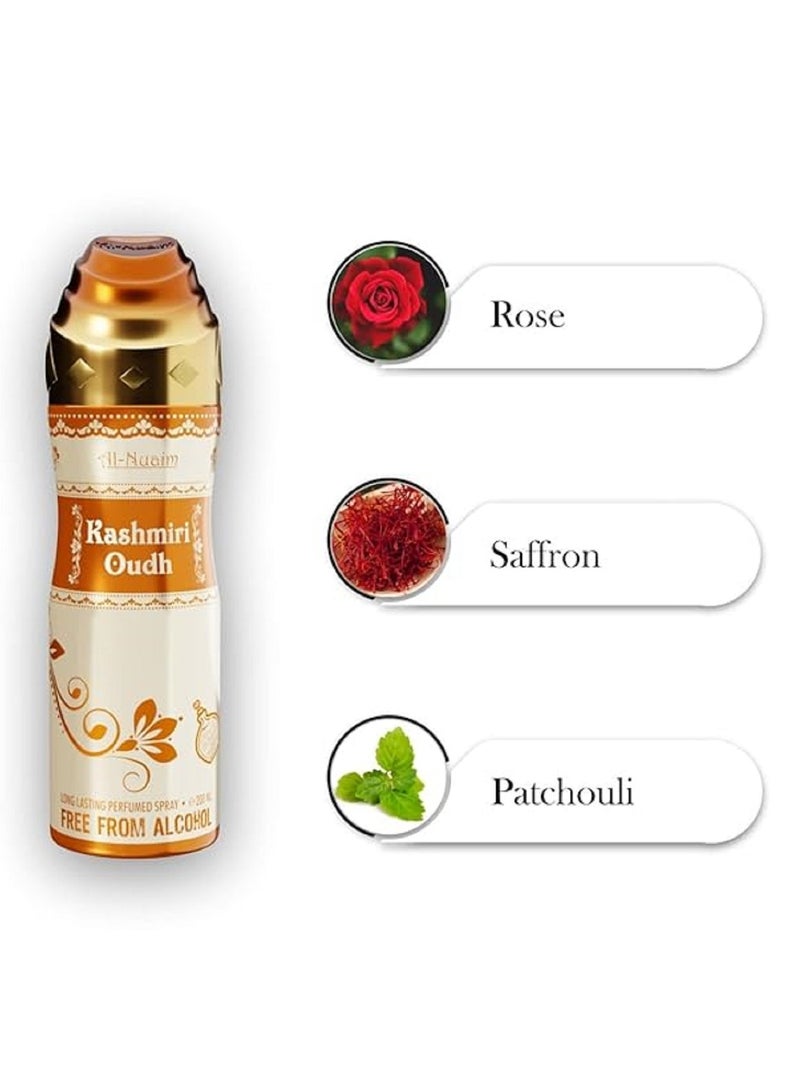 Al Nuaim Al-Nuaim Kashmiri Oudh Alcohol Free Deodorant for Men & Women - Pack of 2 (200ml Each) | Long Lasting Body Spray - Image 3
